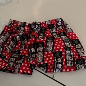 Women's Red and Black Patterned Athletic Shorts
